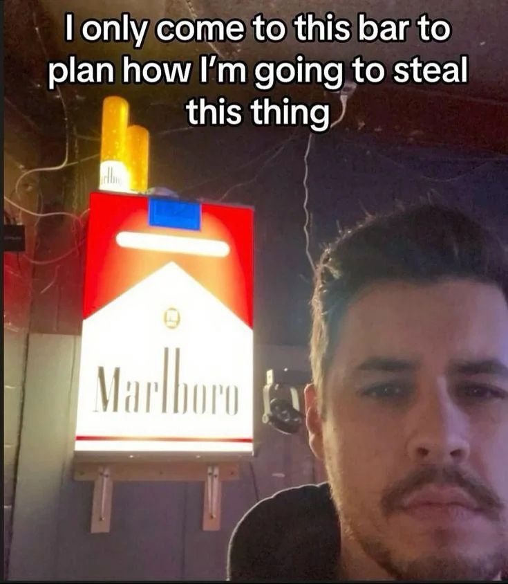 only come to this bar to plan how going to steal this thing