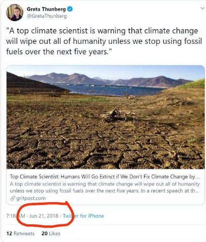 Greta Thunberg У "А top climate scientist is warning that climate change will wipe out all of humanity unless we stop using fossil fuels over the next five years." 2 5 Top Climate Scientist: Humans Wi