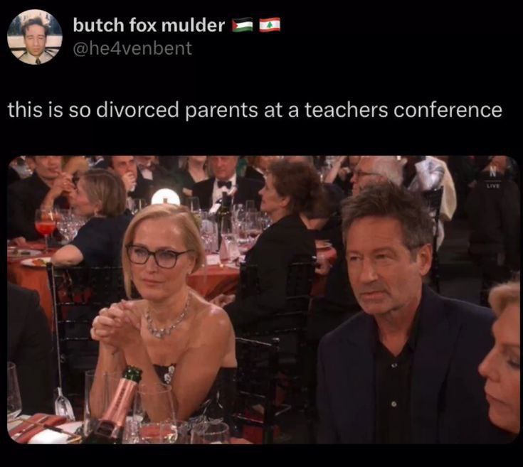 butch fox mulder @he4venbent this is so divorced parents at a teachers conference