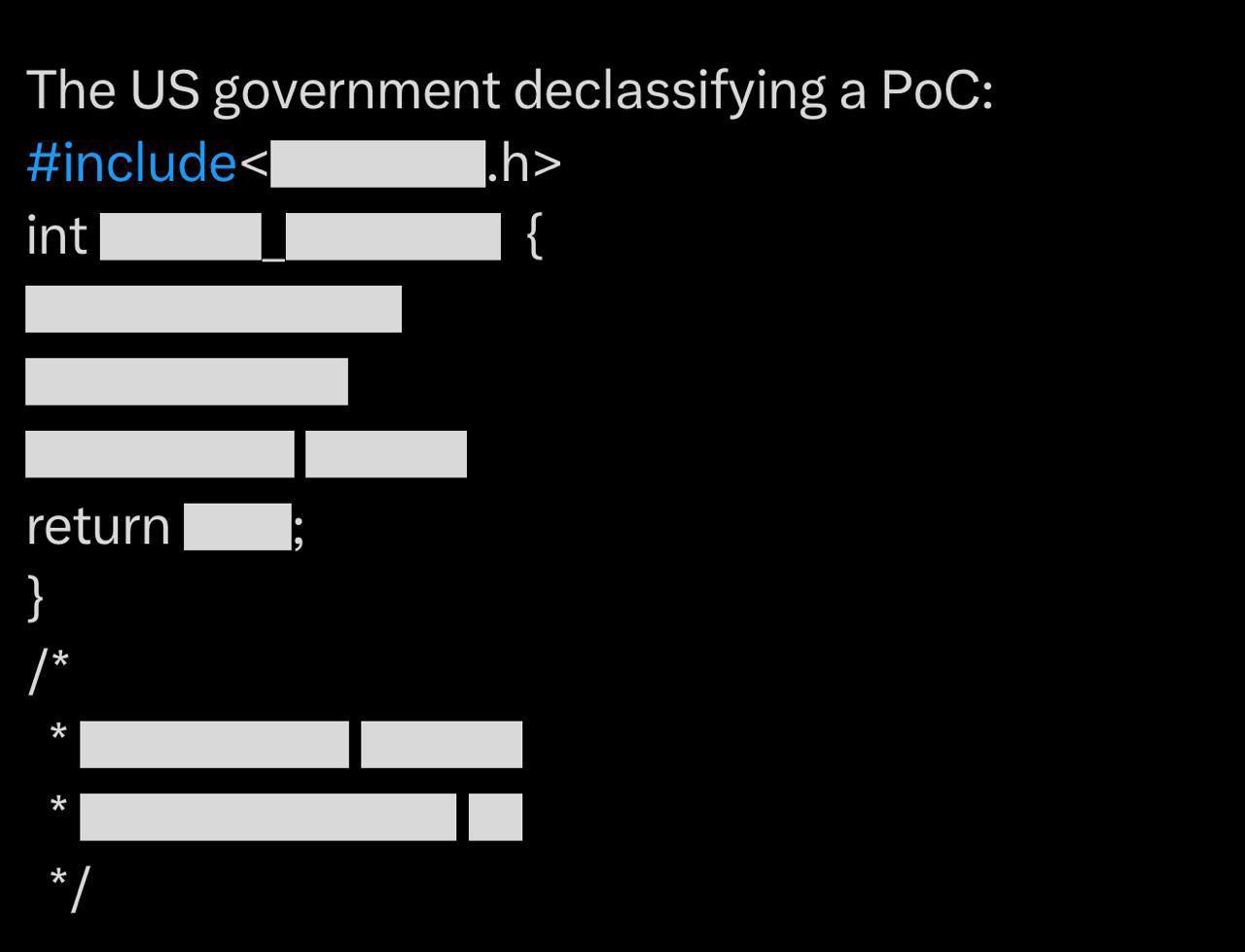 The government declassifying a PoC: return