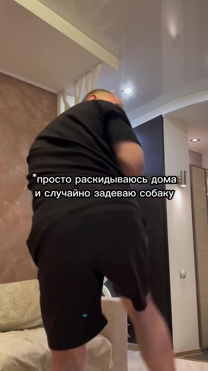 “просто, раскидываюсь, дома | || 'и‘случайно задеваю (собаку |