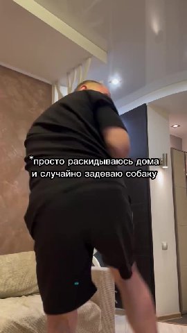 “просто, раскидываюсь, дома | || 'и‘случайно задеваю (собаку |