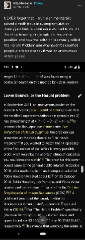 brigadeleadxr NEVER forget that anime literally solved a math issue in Superpermutation theory just because someone wanted to watch the show in every single episode sequence possible and now the solut