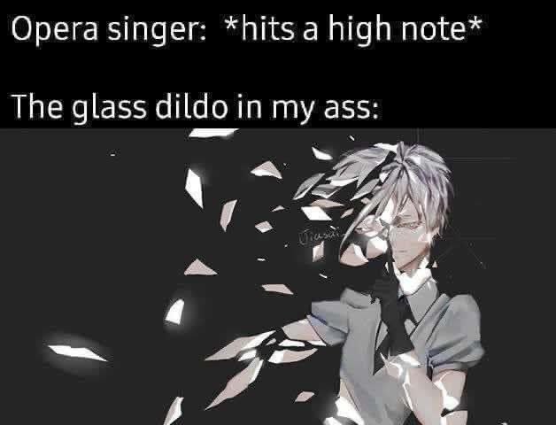 Opera singer: *hits a high note* The glass dildo in my ass: