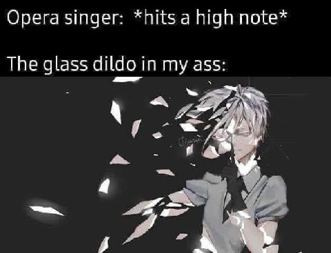 Opera singer: *hits a high note* The glass dildo in my ass: