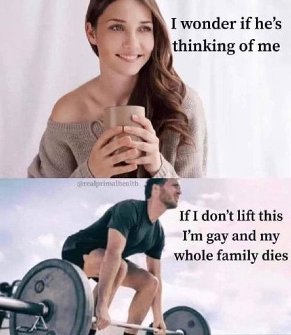 I wonder if he’s thinking of me If If I don’t lift this gay and my whole family dies