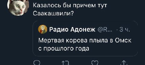 Казалось бы причем тут Саакашвили? Радио Адонеж Мертвая корова плыла в Омск с прошлого года