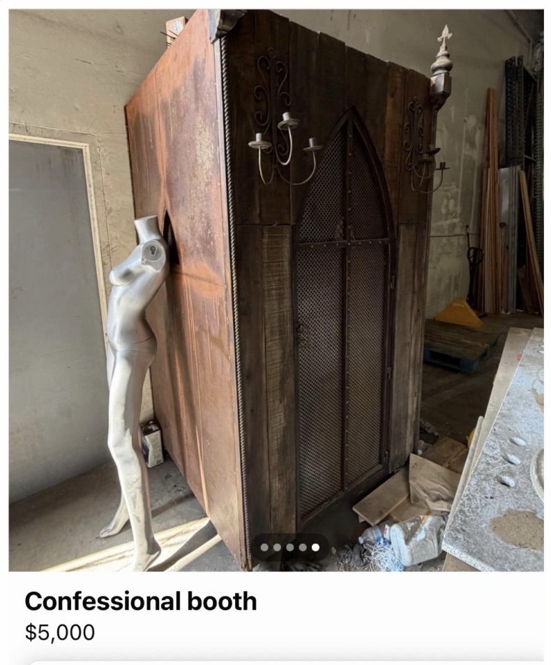 7 Confessional booth $5,000