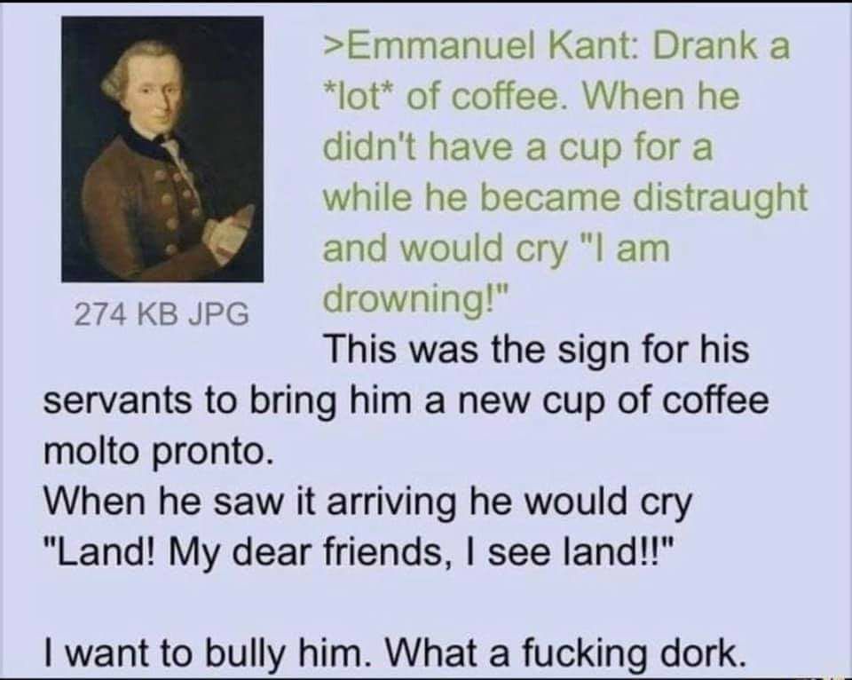 manuel Nan a О] пеп Nave 4 sup 9] ile Det Calne dist гацс “Lam lrownina! 274 JPG This was the sign for his servants to bring him a new cup of coffee molto pronto When he saw it arriving he would cry "