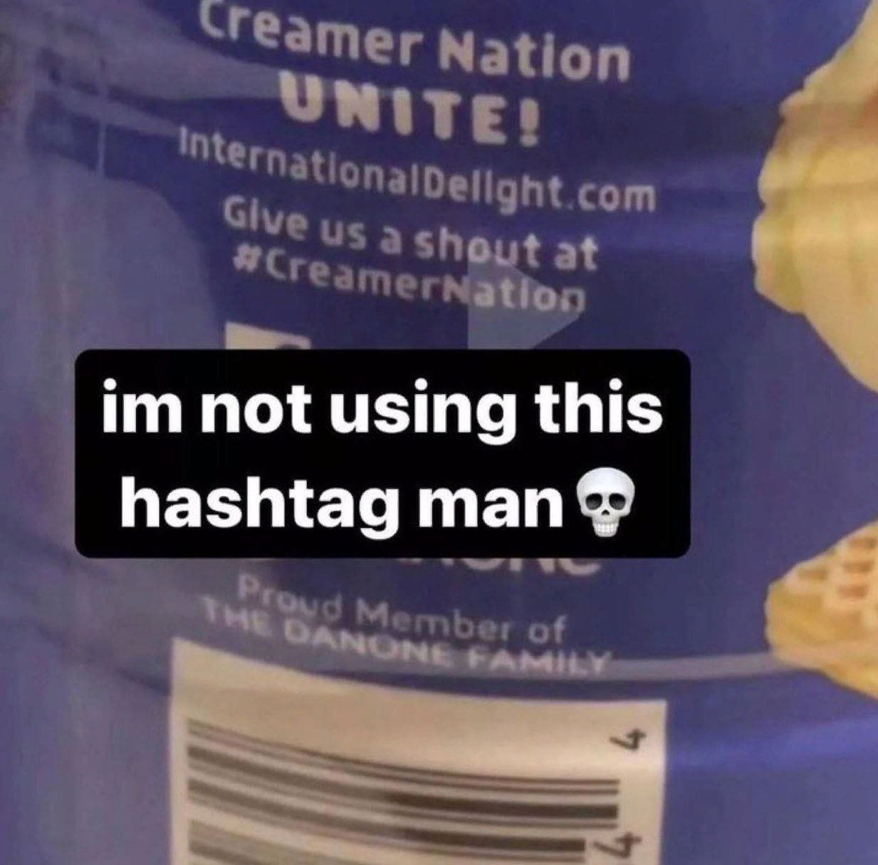 `Геатег Nation ITE? ary 2 Shout at not using this hashtag man of