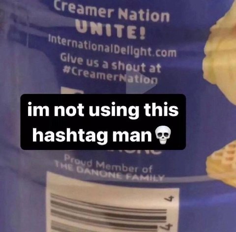 `Геатег Nation ITE? ary 2 Shout at not using this hashtag man of