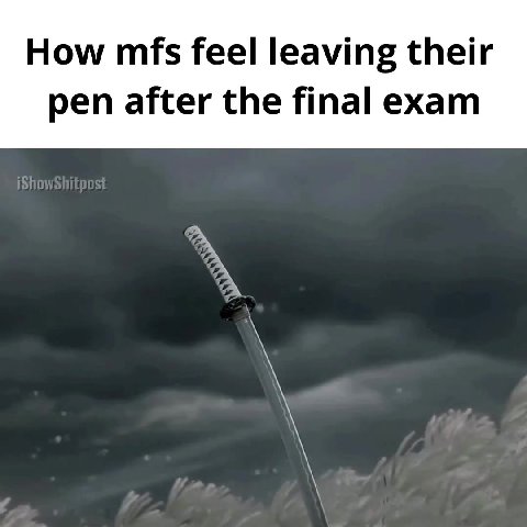 How mfs feel leaving their pen after the final exam