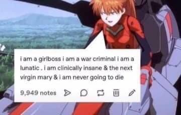 a lam а girlboss i а war lunatic iam clinically insane the next virgin mary never going to die 9.949 notes