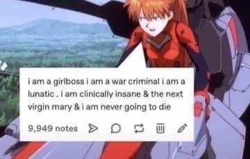 a lam а girlboss i а war lunatic iam clinically insane the next virgin mary never going to die 9.949 notes