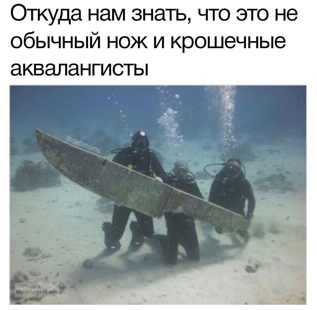 Откуда нам знать, что это не обычный нож и крошечные аквалангисты