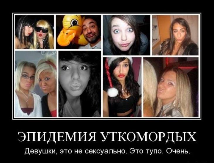 ЭПИДЕМИЯ УТКОМОРДЫХ Девушки. это не сексуально. Это тупо. Очень.