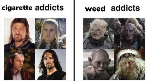 cigarette addicts weed addicts