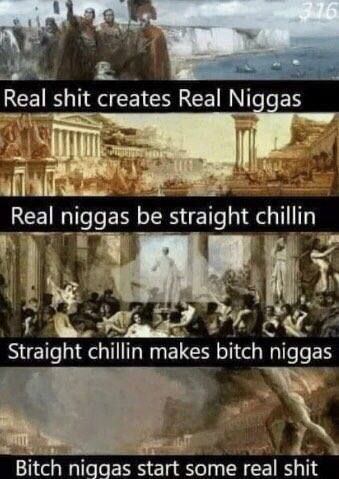 я. Real shit creates Real Niggas Real niggas be straight chillin я Straight chillin makes bitch niggas Bitch nigqqas start some real shit