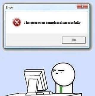 Error The operation completed successfully!