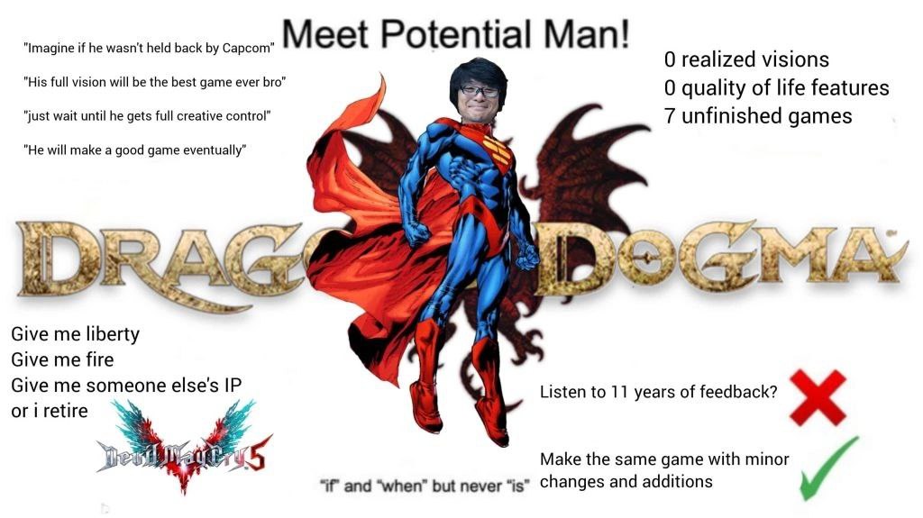 Imagine if he wasn't held back Capcom eet Potential a 0 realized visions His full vision will be the best game ever bro 0 quality of life features ‘just wait until he gets full creative control 7 unfi
