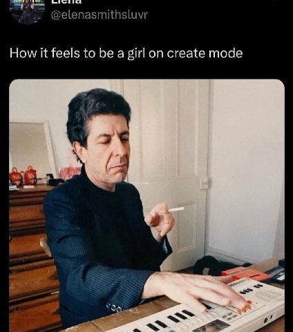 How it feels to be a girl on create mode