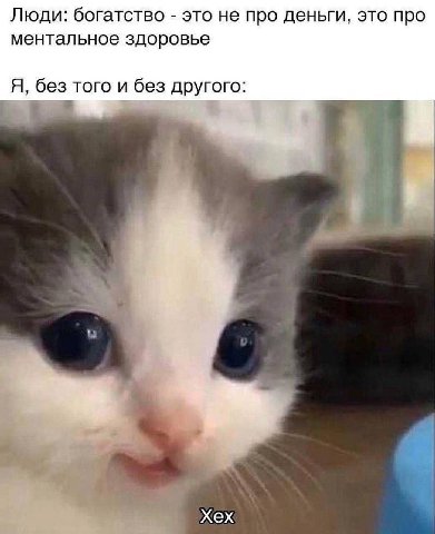 Люди: богатство это не про деньги, это про ментальное здоровье Я, без того и без другого: Хех