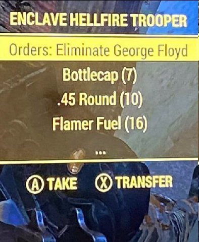 НЕЦ АВЕ TROOPER Orders: Eliminate George Floyd Flamer Fuel (16) @TAKE TRANSFER