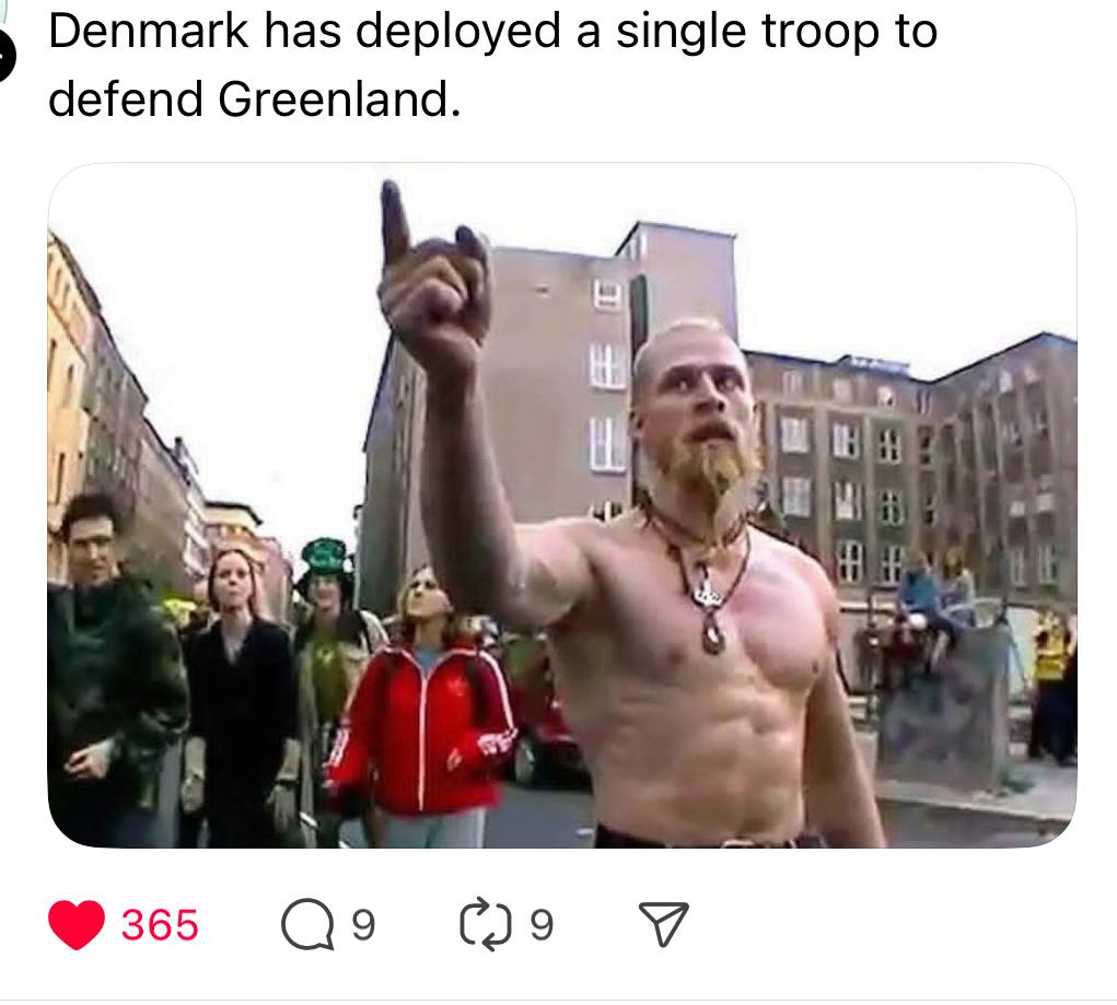 Denmark has deployed a single troop to defend Greenland. я i 365