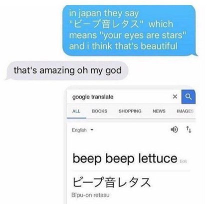 in japan they say which means "your eyes are stars” think that's beautiful that's amazing my god google BOOKS SHOPPING NEWS IMAGE beep beep lettuce Bipu-on retasu