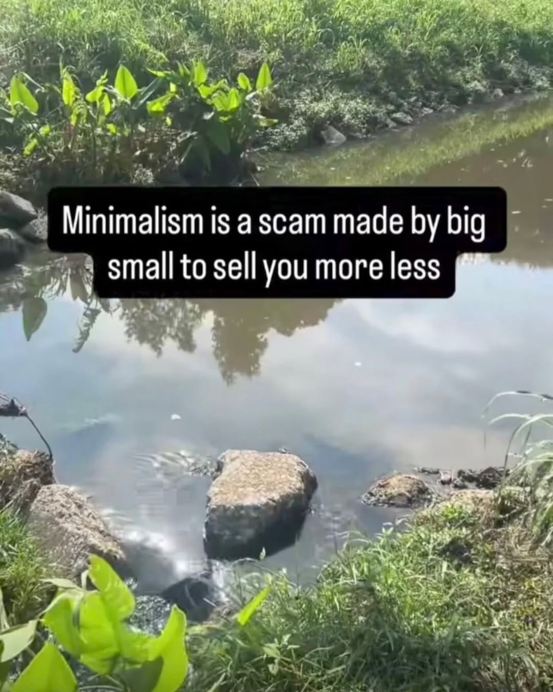 Minimalism is а scam made big small to sell you more less 1 i