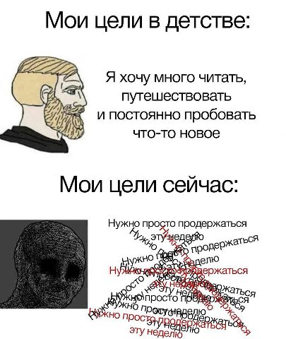 Мои цели в детстве: Я хочу много читать, путешествовать и постоянно пробовать что-то новое Мои цели сейчас: Нужно то продержаться 5} елю it В On прос Эту неде