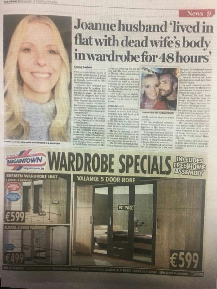 News 9 Joanne husband ‘lived in flat with dead wife’s body hours WAR FREE BREMEN WARDROBE UNIT у ALANCE 5 DOOR ROBE me