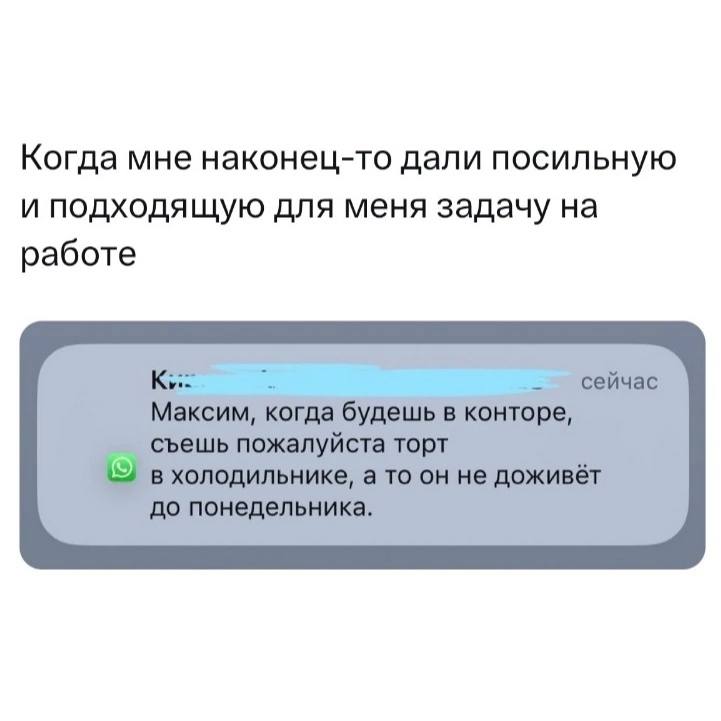 Когда мне наконец-то дали посильную и подходящую для меня задачу на работе