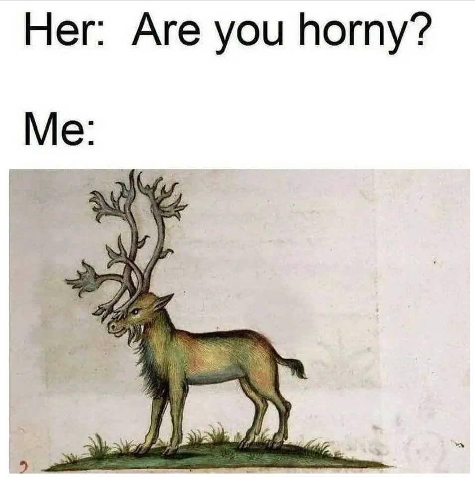 Her: Are you horny? Me: