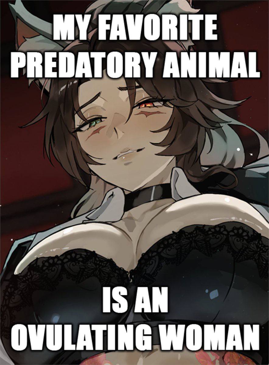 MY FAVORITE PREDATORY ANIMAL IS AN OVULATING WOMAN