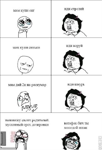мам купи сиг иди стреляй а иди воруй мам купи синьки мам дай раскумар иди шкурь ненавижу своих родителей мускатный орех дозировки ватафак бич ты молодой ишак