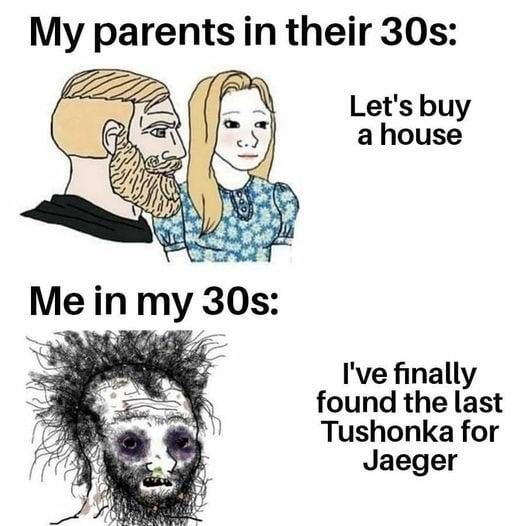 My parents in their Let's buy a house Me in my nally ound the last Tushonka for Jaeger