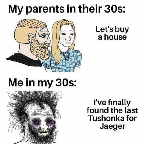 My parents in their Let's buy a house Me in my nally ound the last Tushonka for Jaeger