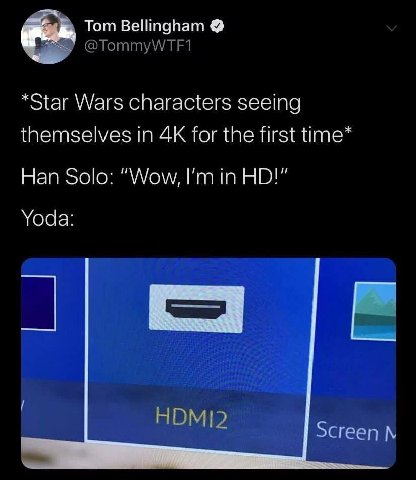 Tom Bellingham *Star Wars characters seeing ж themselves for the first time Нап Solo: “Wow, НО!" Yoda: