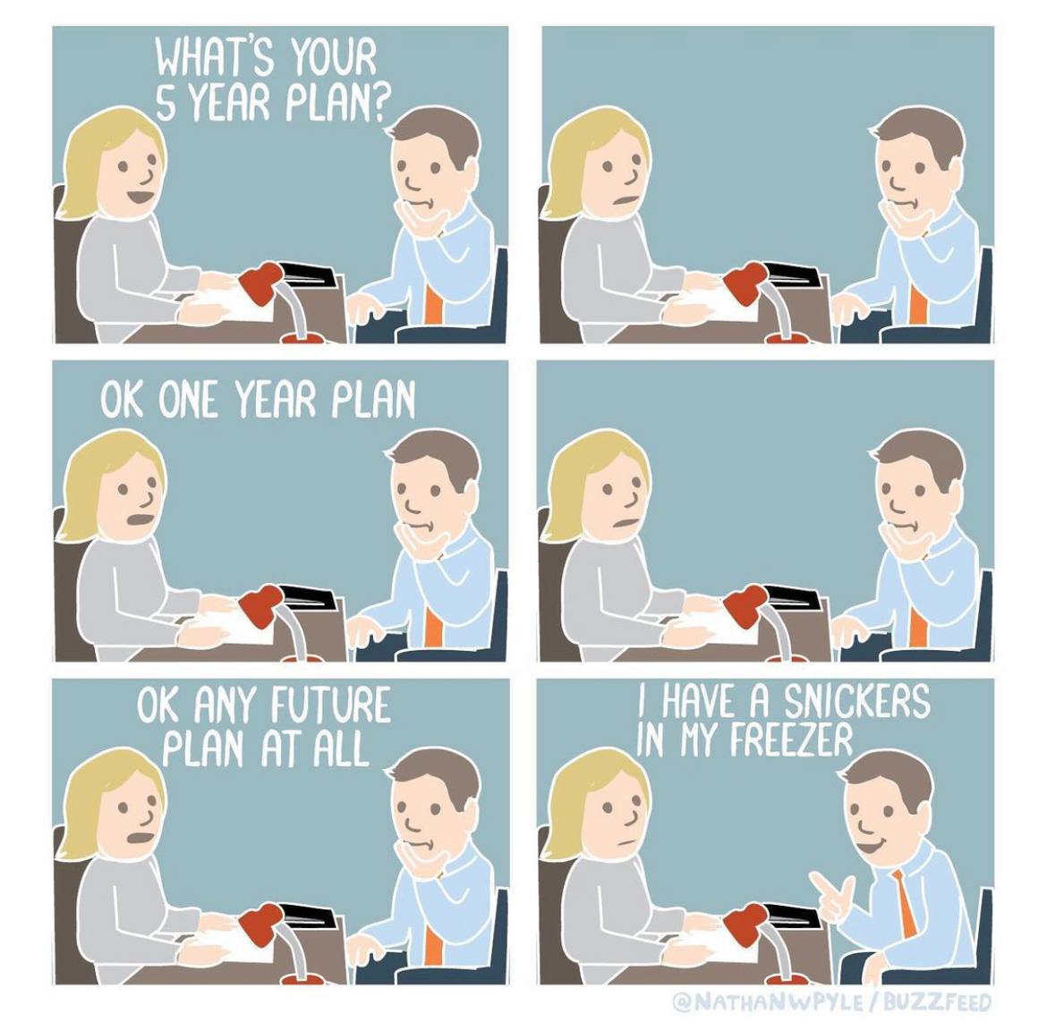 WHATS YOUR YEAR PLAN? ONE YEAR PLAN ANY FUTURE НАУЕ SNICKERS IN FREEZER AT ALL