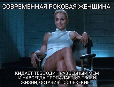 СОВРЕМЕННАЯ РОКОВАЯ ЖЕНЩИНА КИДАЕТ ТЕБЕ ОДИН РАЗЪЁБНЫЙ МЕМ И НАВСЕГДА ПРОПАДАЕТ ИЗ ТВОЕЙ ЖИЗНИ, ОСТАВИВ ПОСЛЕКЕКИЕ...