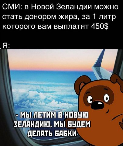 СМИ: в Новой Зеландии можно стать донором жира, за 1 литр которого вам выплатят 450$ Я _0 МЫ ЛЕТИМ В НОВУЮ ЗЕЛАНДИЮ, МЫ БУДЕМ ДЕЛАТЬ БАБКИ