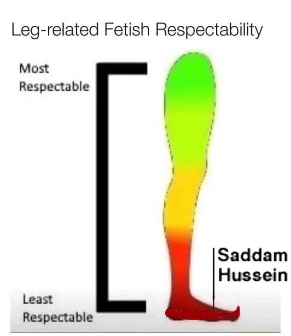 Leg-related Fetish Моя Respectable Saddam Hussein Least Respectable