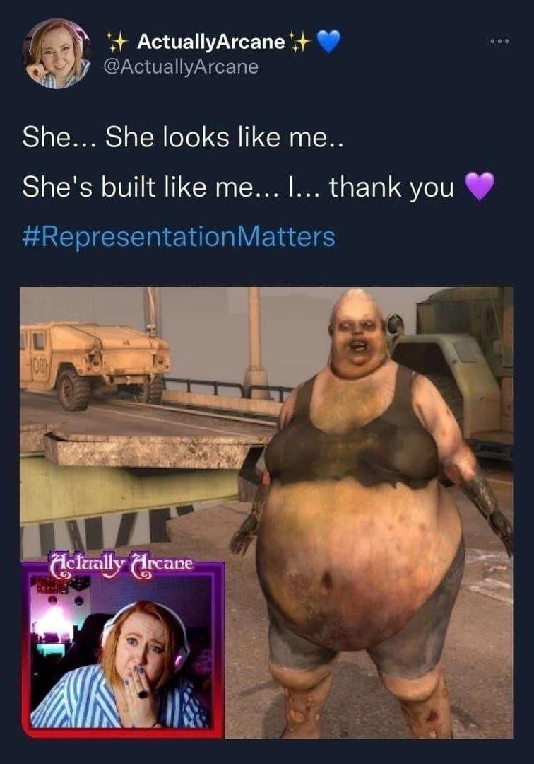 (a 4 ActuallyArcane a @ActuallyArcane She... She looks like me.. She's built like me... thank you #RepresentationMatters Я