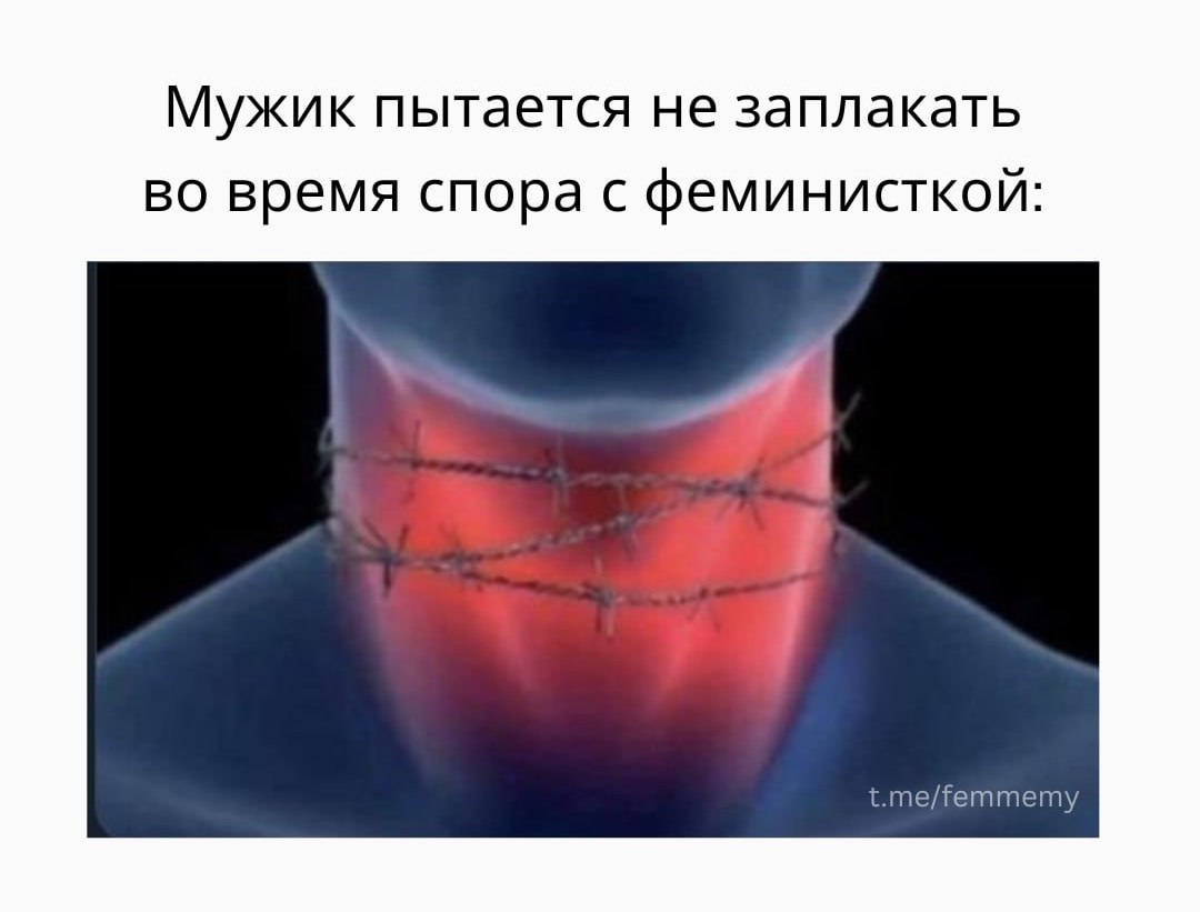Мужик пытается не заплакать во время спора с феминисткой t.me/femmemy
