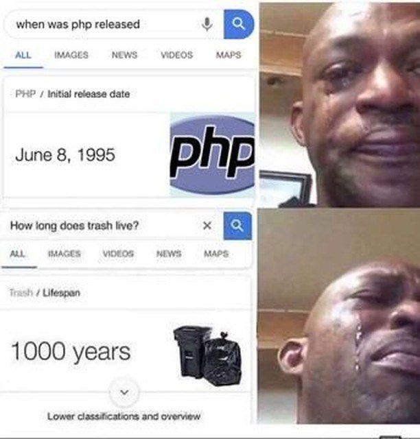 when was php released ALL IMAGES NEWS MAPS PHP initial release date А June 8, 1995 How long does trash live? ALL IMAGES MAPS В Ufespan 1000 years Lower classifications and overview
