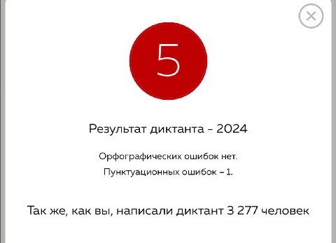Результат диктанта 2024 Орфографических ошибок нет. Пунктуационных ошибок 1. Так же, как вы, написали диктант 3 277 человек