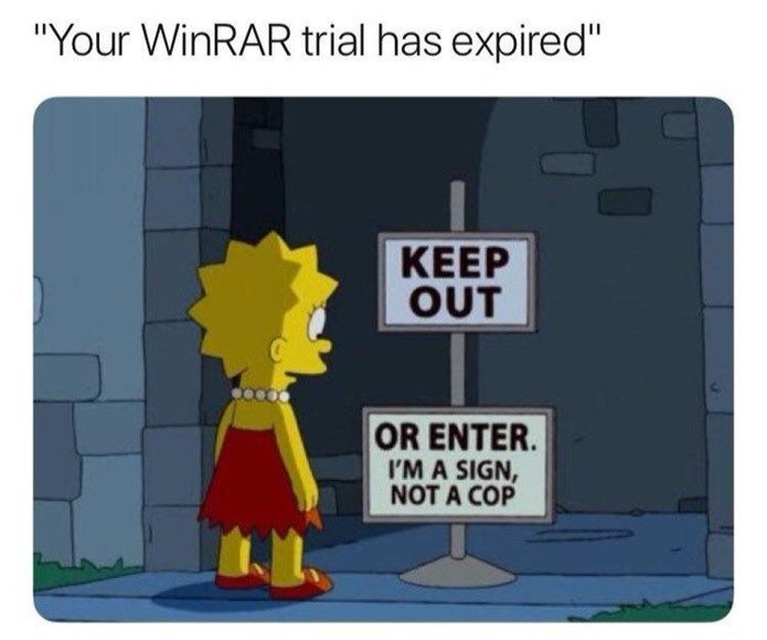 "Your WinRAR trial has expired" ГМА SIGN, NOT A COP