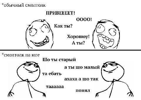 *обычный смолтолк ПРИВЕЕЕЕТ! OOOO! Kak ты? Хорошоу! Аты? *смолтолк на юге ты старый аты малыи а ебать ахаха а так Taaaaaa понял