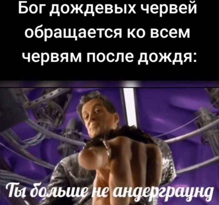 Бог дождевых червей обращается всем червям после дождя: Ты дольше angepepayng